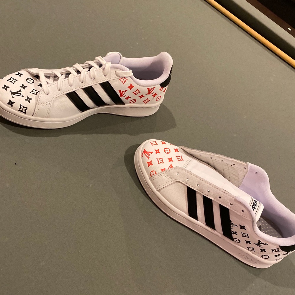 Custome Louie Vuitton x Adidas Court low shoe NWOT